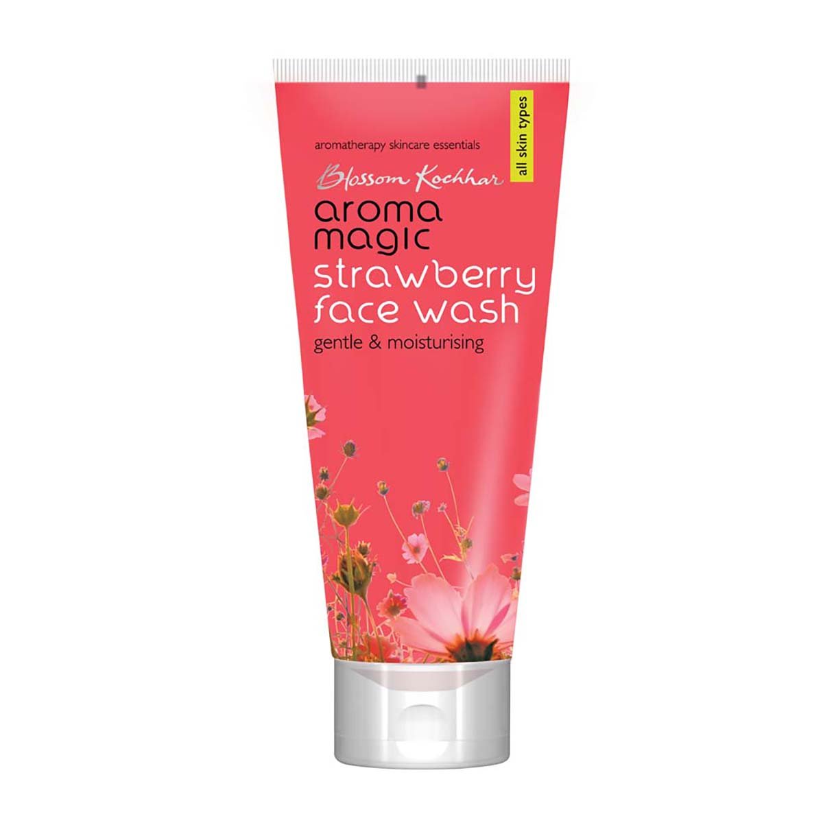 Aroma Magic Moisturizing Strawberry Face Wash with Aloe Vera & Ylang Ylang Oil - 100ml for Men & Women | Gentle Cleanser for Dry & Sensitive Skin | Daily Skincare Routine | Pack of 1