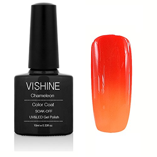 Vishine Temperature Color Changing Gel Polish 10ML - UV LED Soak Off Nail Polish, Orange-Red to Orange (5723) | Perfect for Nail Art, Salon & Home Manicures