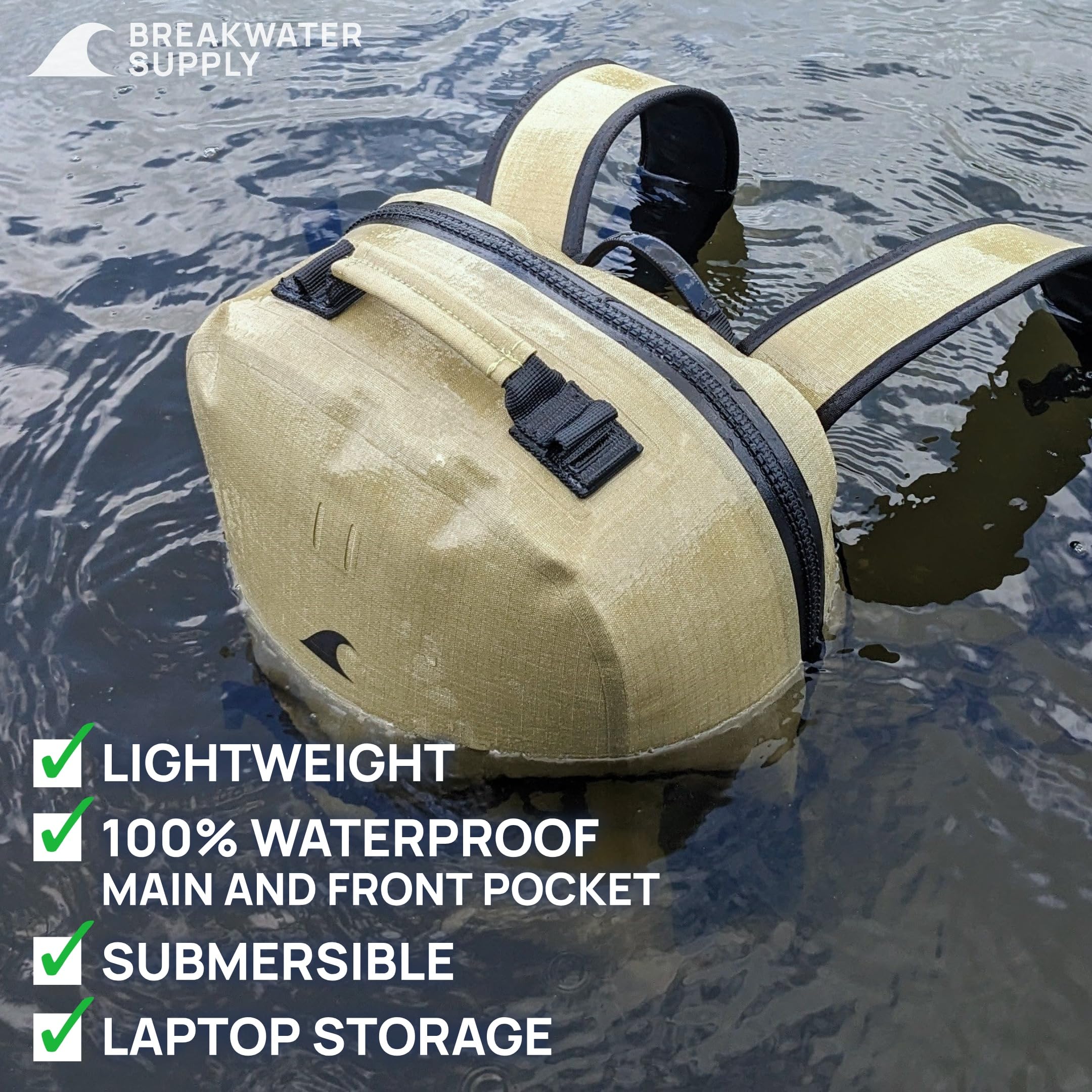 Waterproof Submersible Backpack 15L 20L 25L - Airtight Laptop Bag with Dry Compartment for Travel, Hiking & Water Sports | Breakwater Supply™ Fogland Series