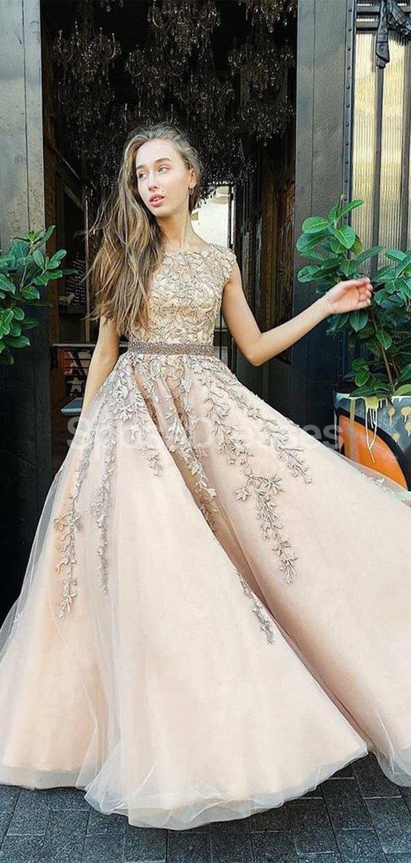 Elegant Lace Applique A-Line Evening Prom Dresses for Women - Formal Party Gowns for Homecoming, Ball & Special Occasions | Style 12274