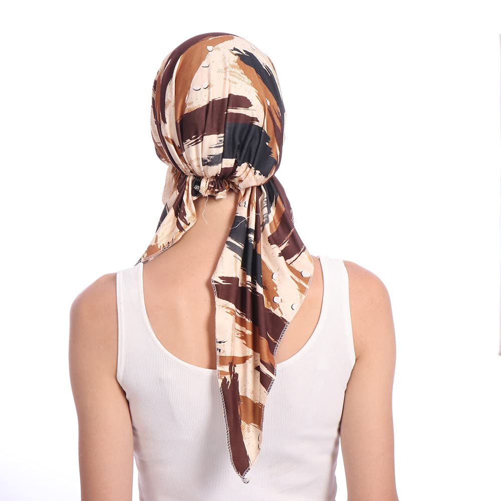 Qhome Women's Stretchy Pre-Tied Head Scarf - Soft Comfort Headwrap for Chemo, Cancer Patients - Perfect for Hair Loss, Hospital Visits & Everyday Wear