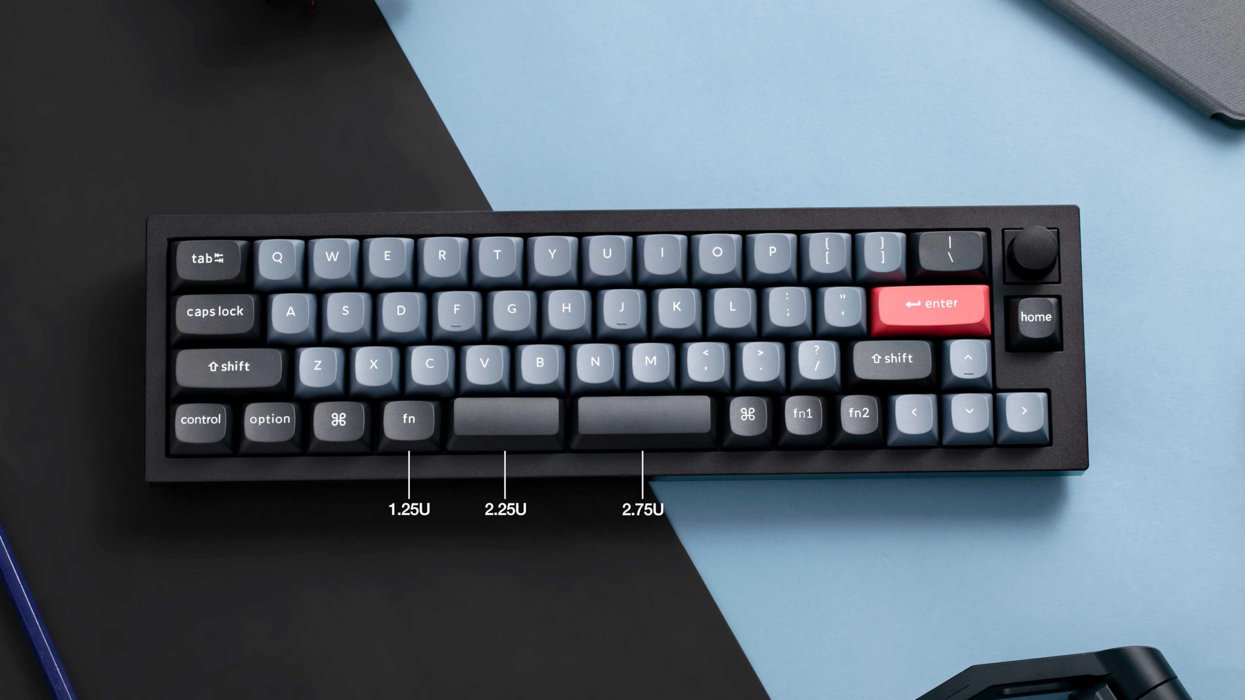 Keychron Q9 Hot-Swappable Wired Mechanical Keyboard - RGB Backlit, Gateron G Pro Blue Switches, Knob Control, Compact 47-Key Ultra Mini Layout, Aluminum Frame (Black) - Perfect for Gaming, Coding & Office Work on Windows/Mac