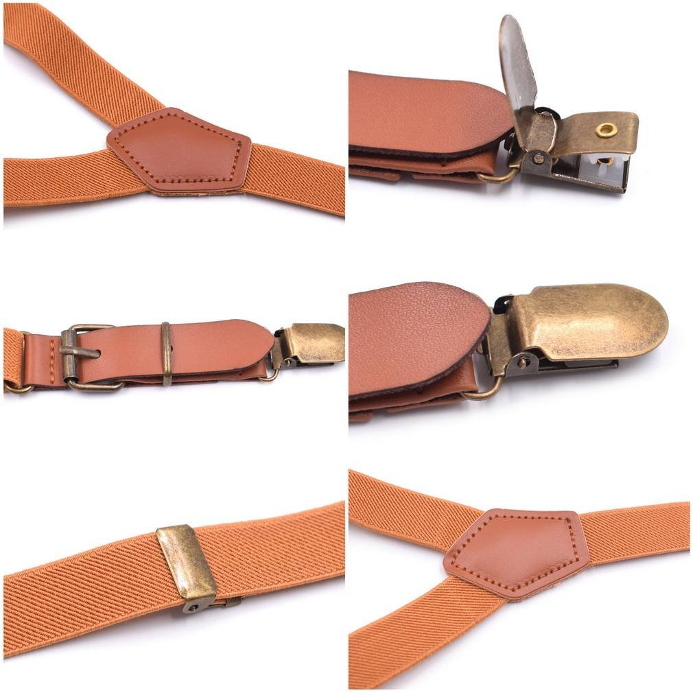 Unisex Y-Shape 3-Clip Elastic Suspenders for Work & Fashion