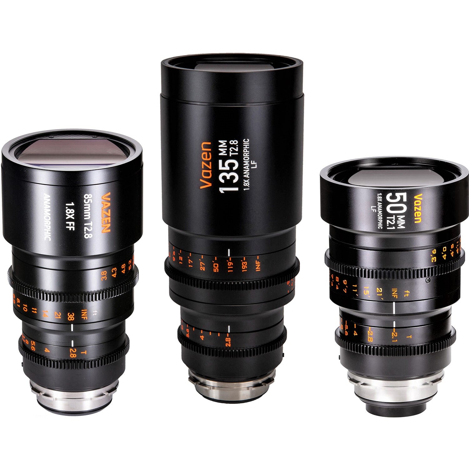 Vazen 50mm 85mm 135mm Prime Lens Bundle with Protective Hard Case - Perfect for Portrait, Wedding & Event Photography, Film Making and Professional Studio Shoots