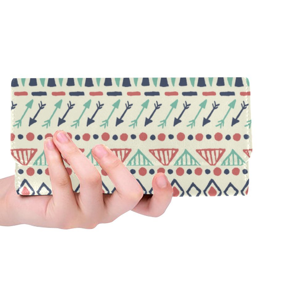 Ethnic Colorful Monkeys & Aztec Flowers Print Trifold Wallet for Women - Stylish & Durable Ladies Wallet for Everyday Use, Travel, and Gifts