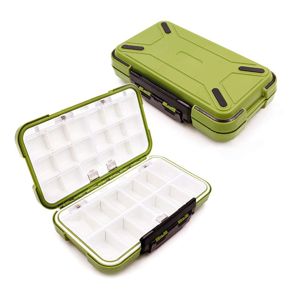 YUKI Fishing Lure Box - Thick Plastic Bait Storage Case for Fly Fishing Gear