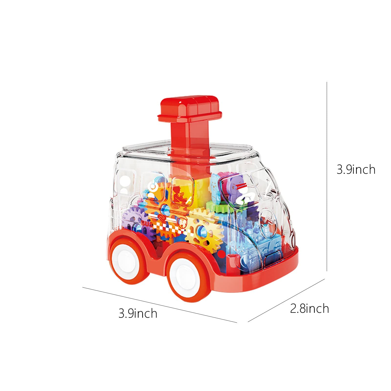 Transparent Press & Go Toy Car for Toddlers 1-3 Years - Birthday Gift for Boys & Girls - Playtime Fun