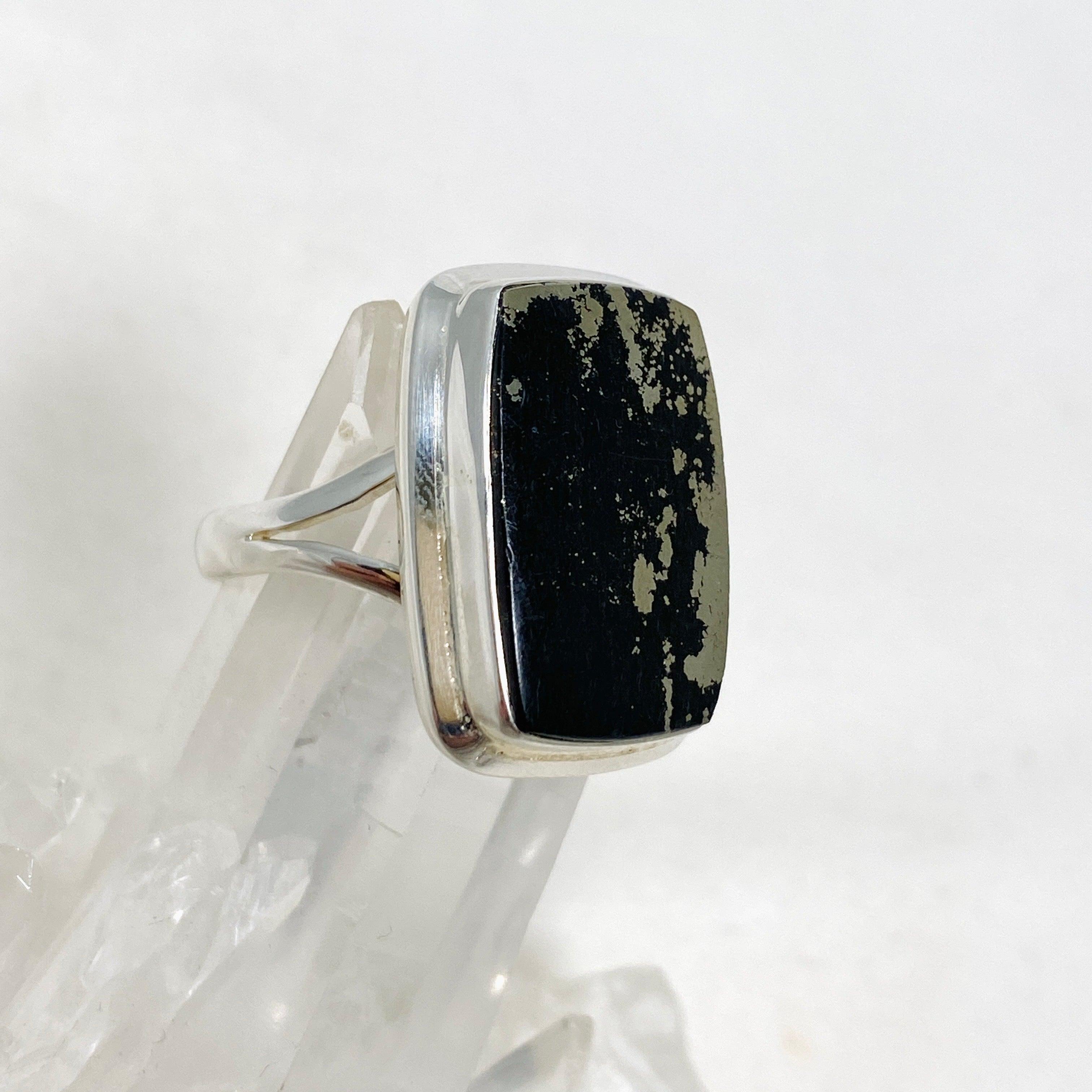 Healer's Gold Rectangle Split Band Ring for Women - Size 11 (KRGJ3199) | Elegant Stackable Ring for Everyday Wear, Date Nights & Special Occasions