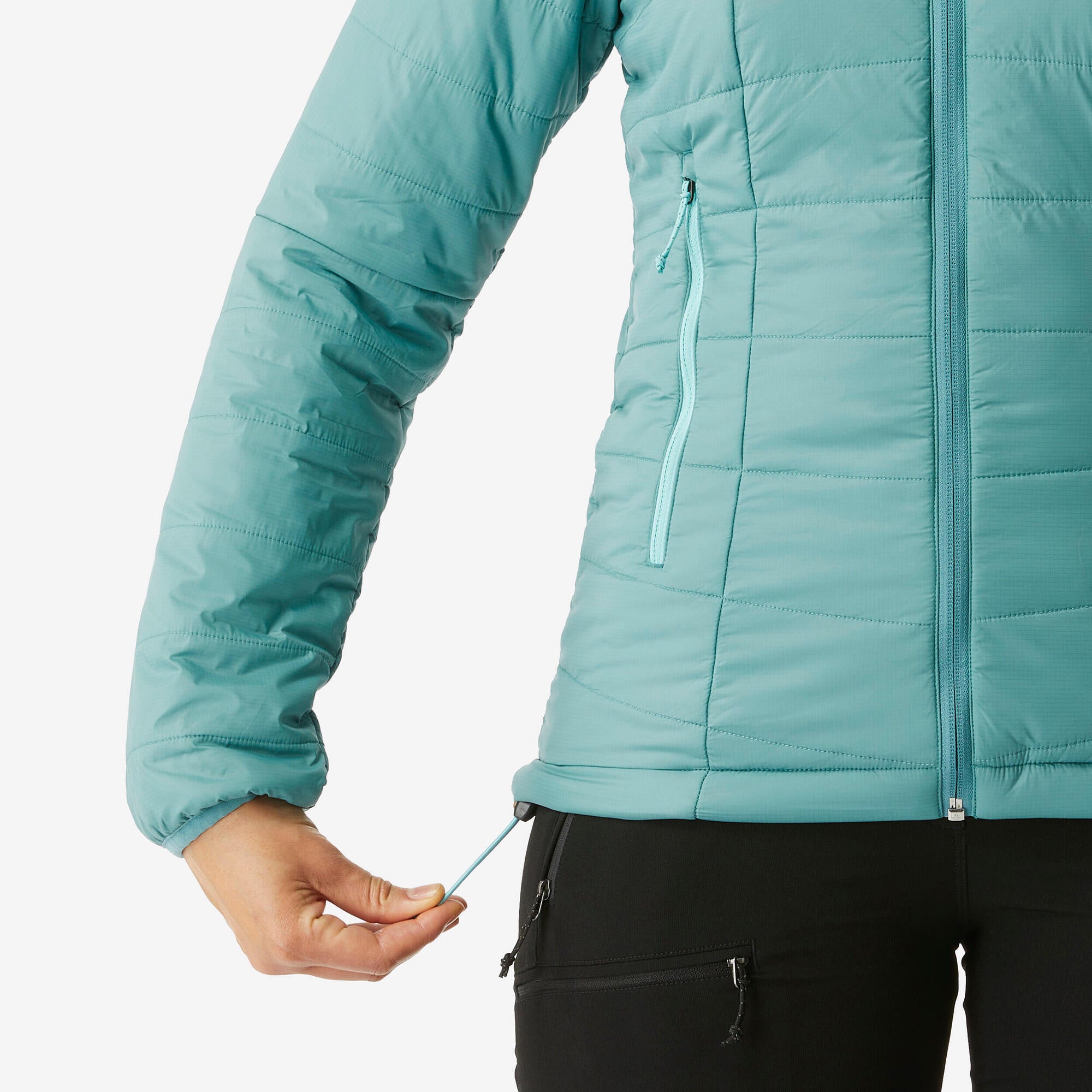 Forclaz Women's MT100 Lightweight Hooded Synthetic Jacket - Waterproof Windbreaker for Hiking, Camping & Outdoor Adventures