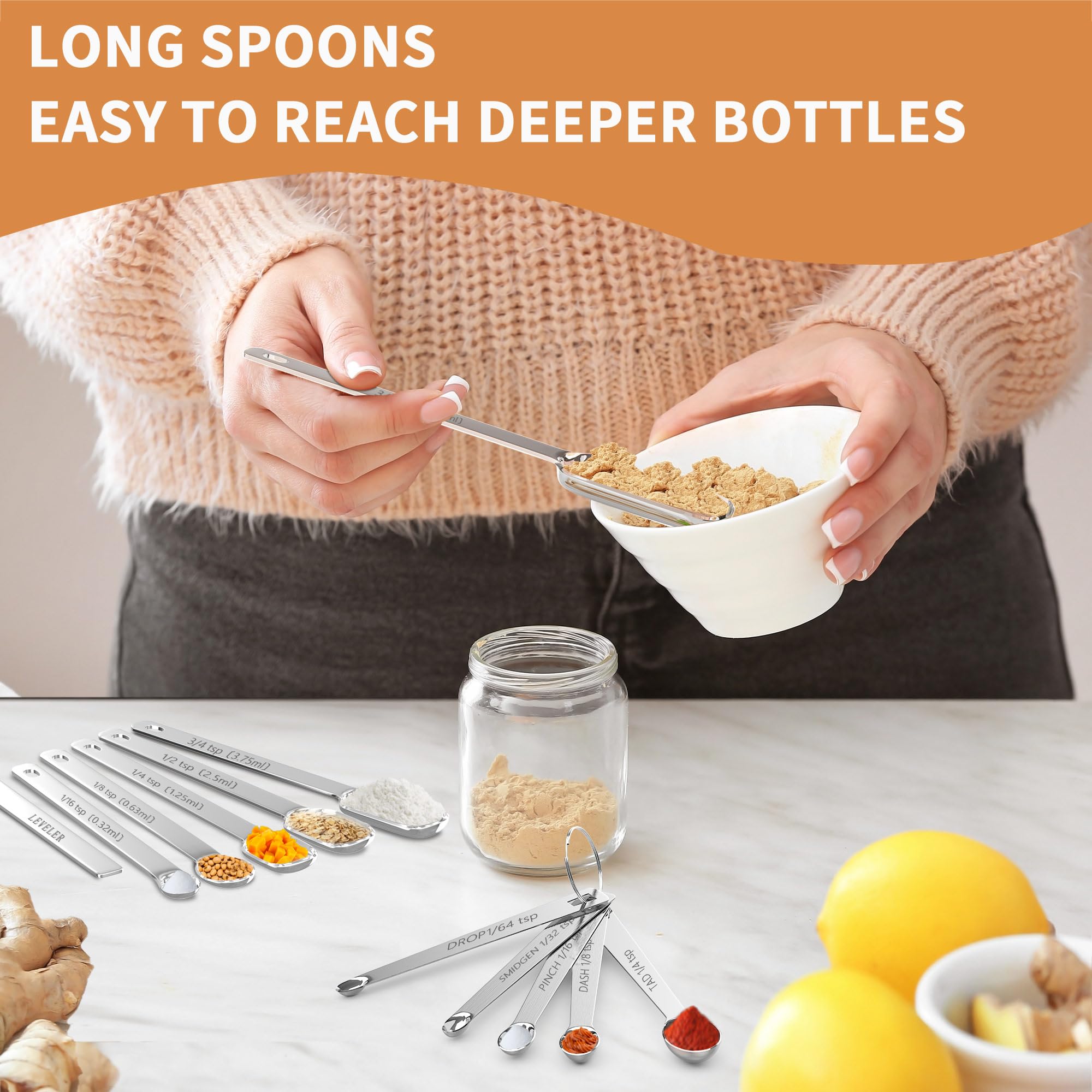 Premium Stainless Steel Measuring Cups and Spoons Set - 20-Piece Kitchen Essentials (7 Nesting Cups, 7 Spoons, 1 Leveler, 5 Mini Spoons) for Accurate Baking & Cooking - Perfect for Home Chefs, Bakers & Meal Prep