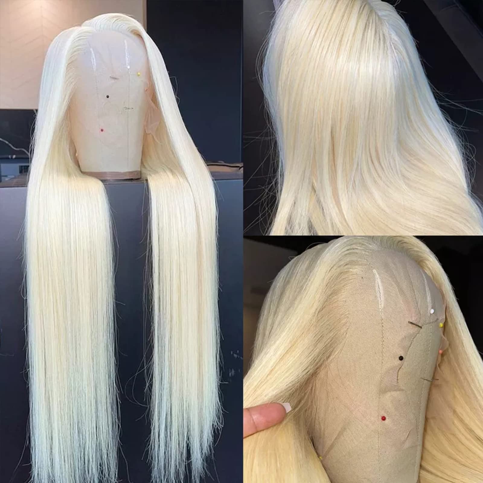 613 Lace Front Human Hair Wig - 30 Inch Straight Brazilian Virgin Hair with 13x4 Free Part, Pre-Plucked Hairline & Baby Hair - 150% Density Blonde Lace Wig for Black Women | Perfect for Daily Wear, Cosplay & Special Occasions