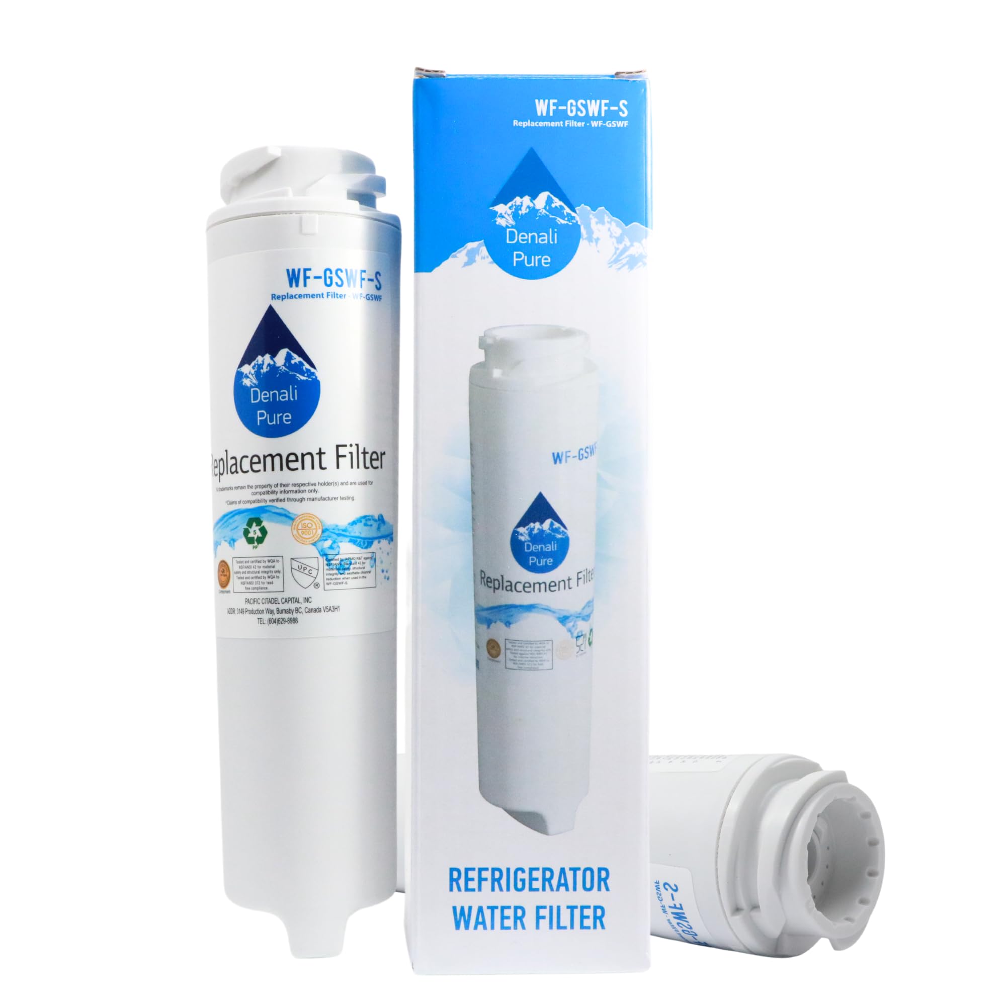 GE Refrigerator Water Filter Replacement PDS22MISBBB - Compatible with GSWF Fridge Filter Cartridge | Clean Drinking Water for Home & Office Use