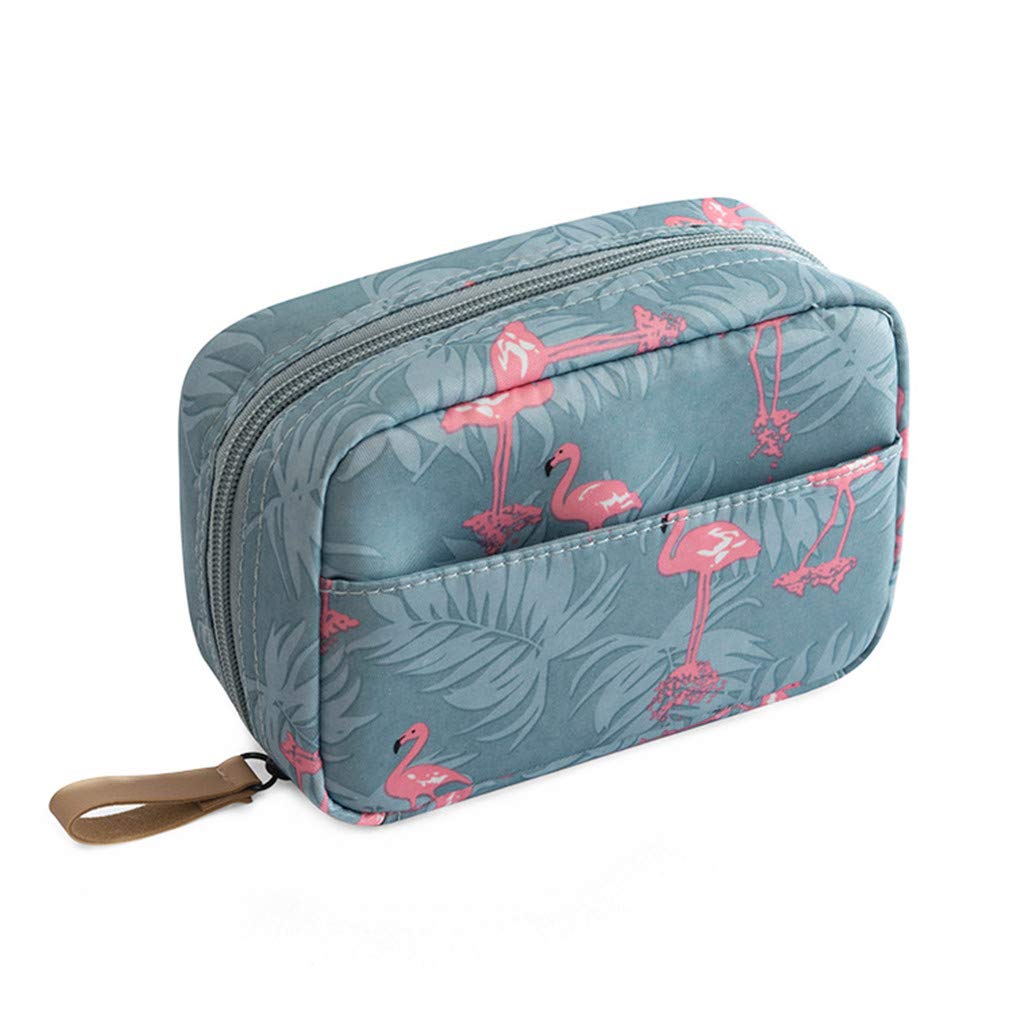 Waterproof Makeup Bag for Travel - Large Cosmetic Organizer Pouch with Multiple Compartments | Perfect for Toiletries, Brushes & Travel Accessories | Bird Print Design | Ideal for Vacations, Gym & Daily Use