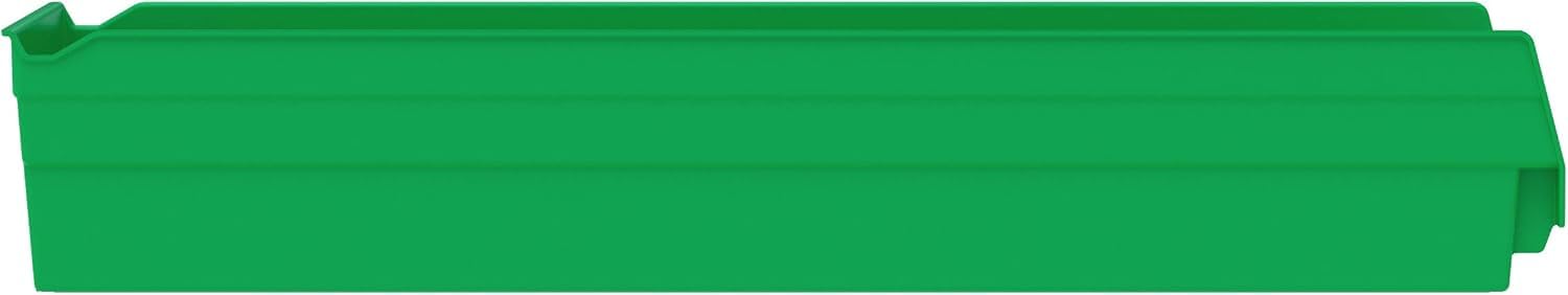 Akro-Mils 30164 Heavy Duty Plastic Shelf Bins - 6-Pack Green Storage Bins (24