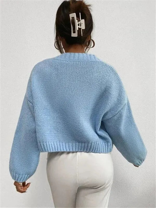Women's Cloud Crop Cardigan Sweater - Soft Knit Open Front Long Sleeve Shrug - Perfect for Office, Date Night & Casual Outfits