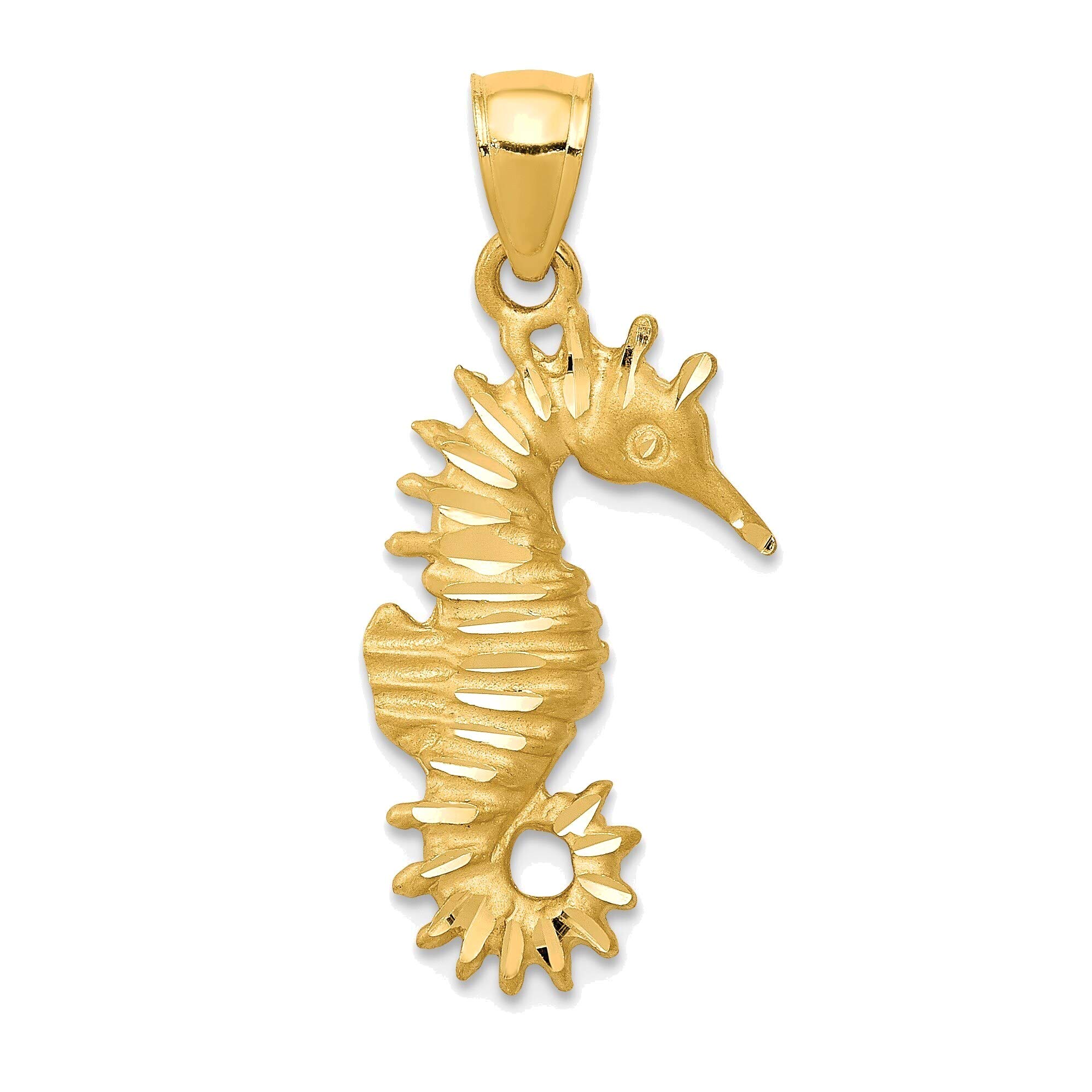 14K Yellow Gold Seahorse Pendant Jewelry for Women Gifts