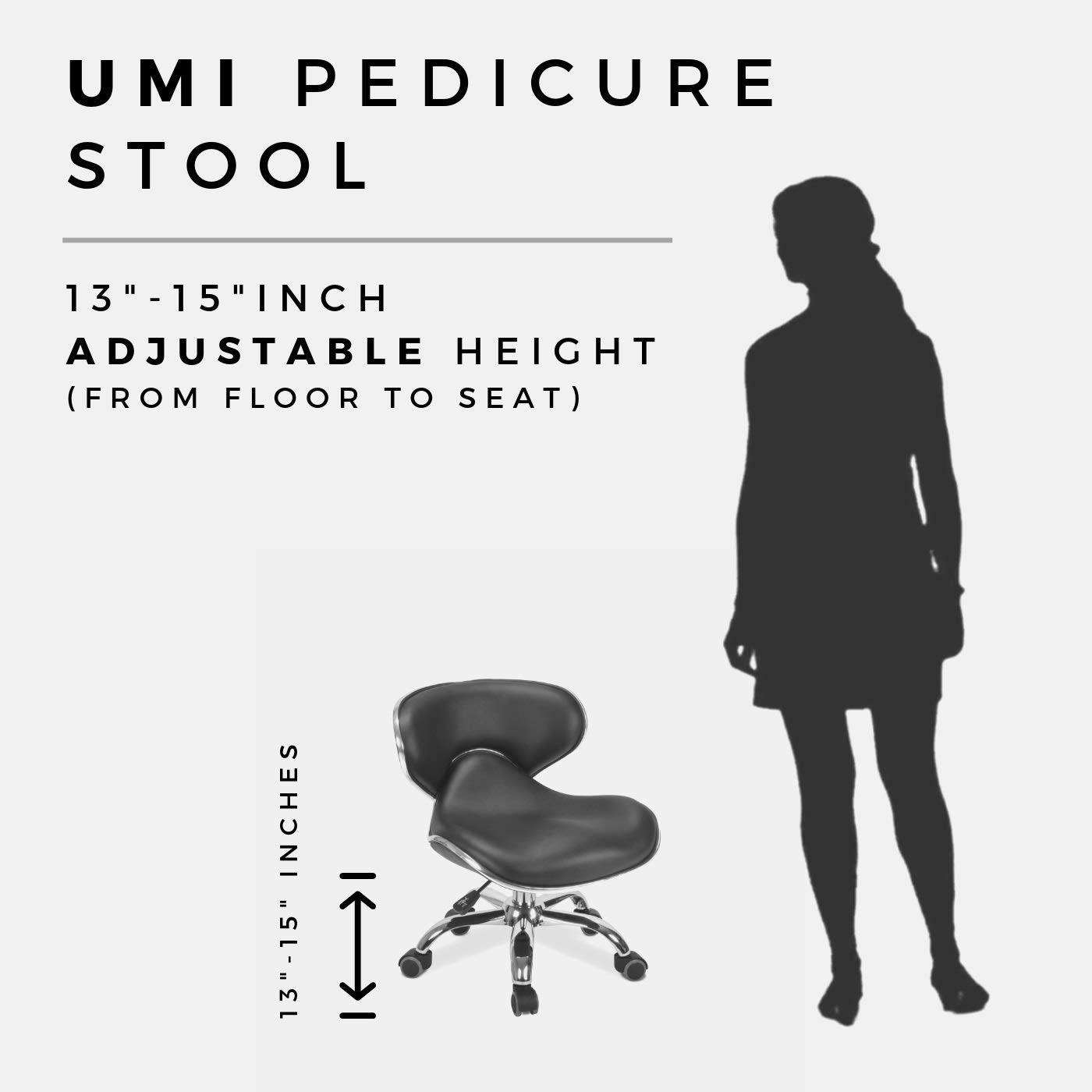 MAYAKOBA Set of 2 Adjustable Pedicure Stools with Pneumatic Pump - UMI COFFEE Salon Chairs for Comfortable Nail & Pedicure Services | Perfect for Nail Salons, Spas & Home Beauty Stations