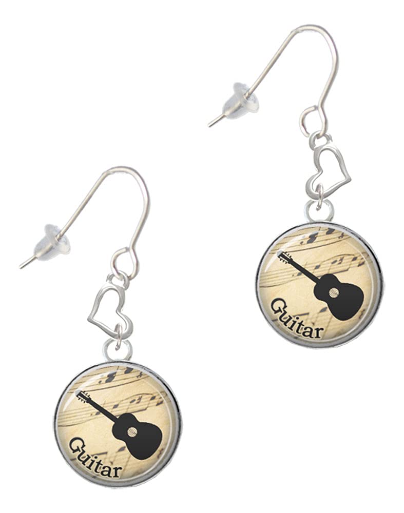 Silver Heart Music French Earrings for Women - Elegant Gift for Her