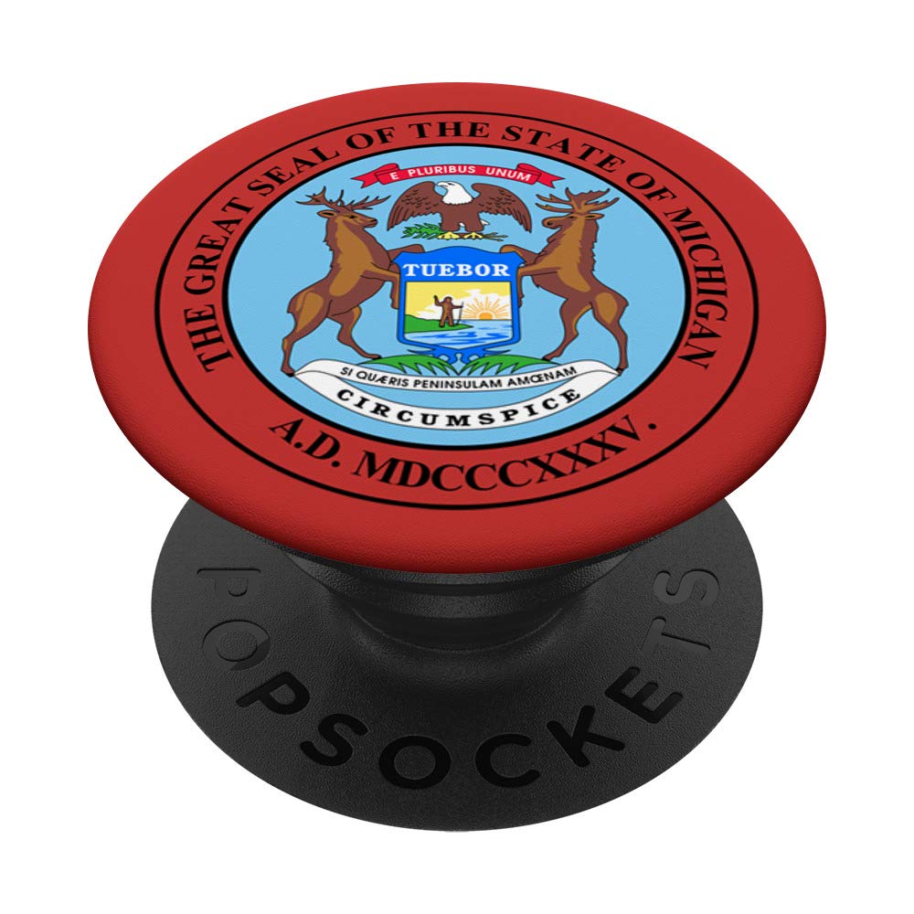 Michigan State Seal Flag PopSocket - USA Swappable Phone & Tablet Grip | Perfect for College Dorms, Office Decor & American Pride Accessories