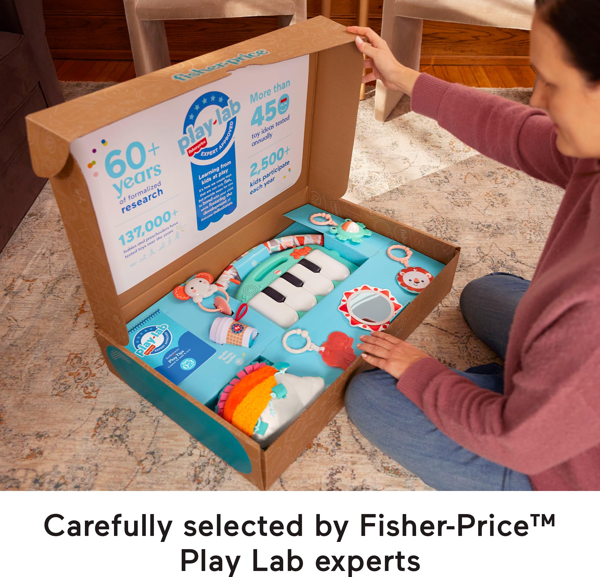 Fisher-Price Let's Snuggle & Play Newborn Baby Kit - Developmental Toys for Infants 0+ Months with Activity Guide | Perfect for Tummy Time, Sensory Play & Early Learning