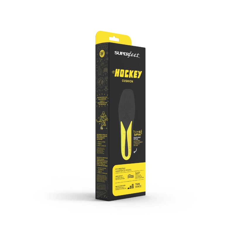 Superfeet Hockey Cushion Insole - Premium Arch Support for Hockey Skates - Reduce Foot Fatigue & Improve Performance on Ice