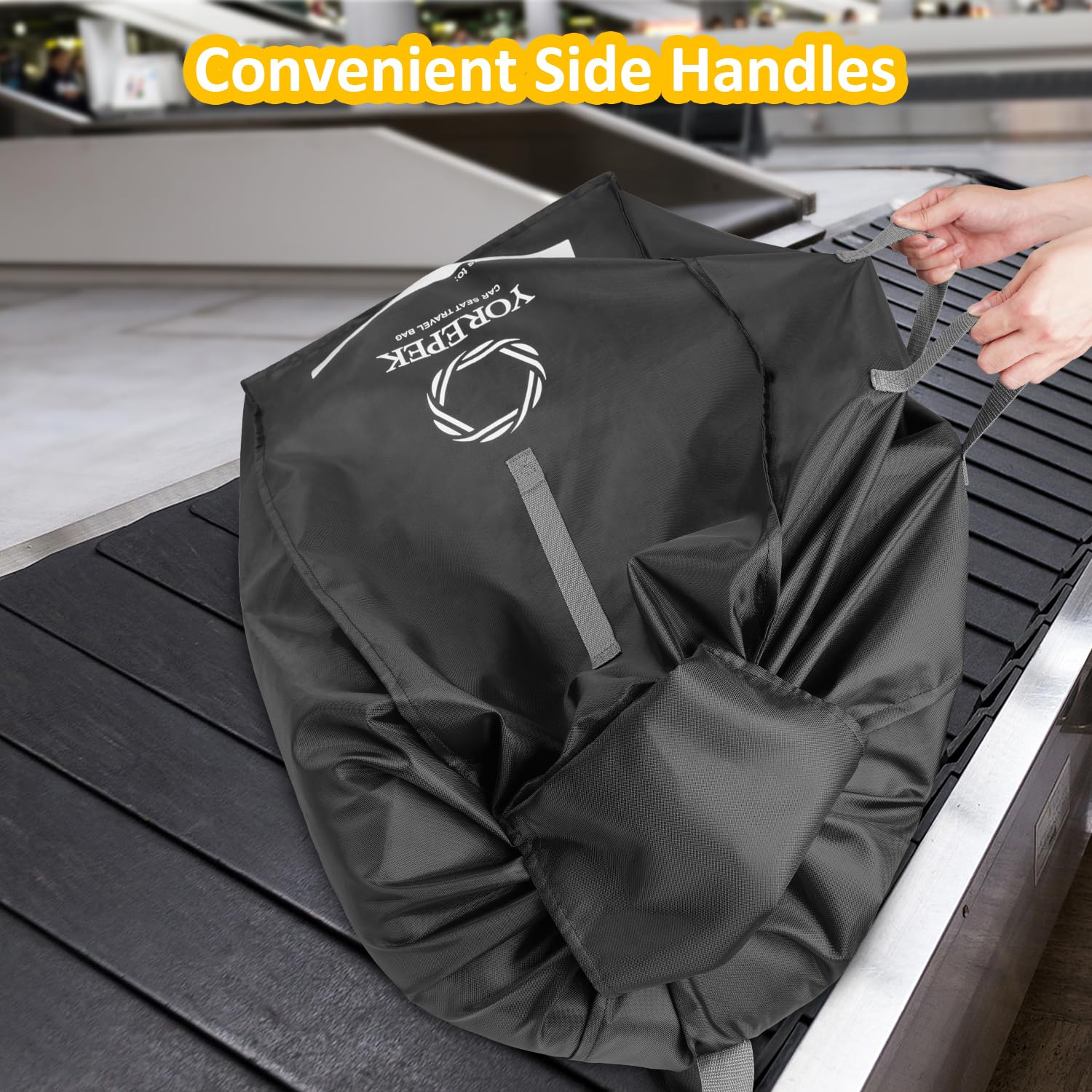 YOREPEK Universal Car Seat Travel Bag Backpack - Fits Convertible, Booster & Infant Car Seats - Airplane Gate Check Bag for Baby Travel - Durable Car Seat Cover for Air Travel & Road Trips (Perfect for Family Vacations & Airport Transfers)