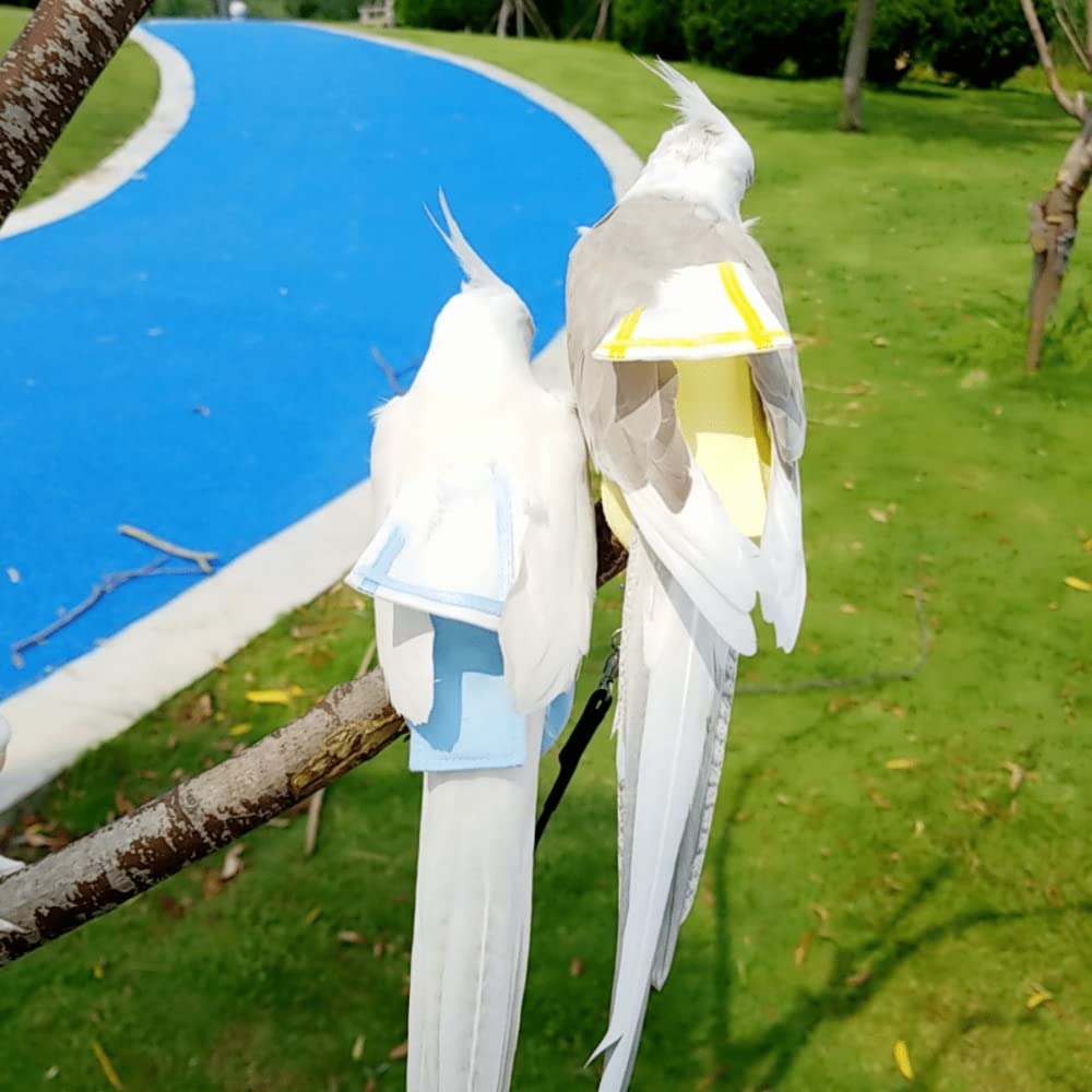 **Blue Large Bird Flight Suits Diapers - Parrot Sailor Suits for Monk Parakeets & Cockatiels | Training Nappy Suit Liners & Clothes | Perfect for Outdoor Adventures & Indoor Play**
