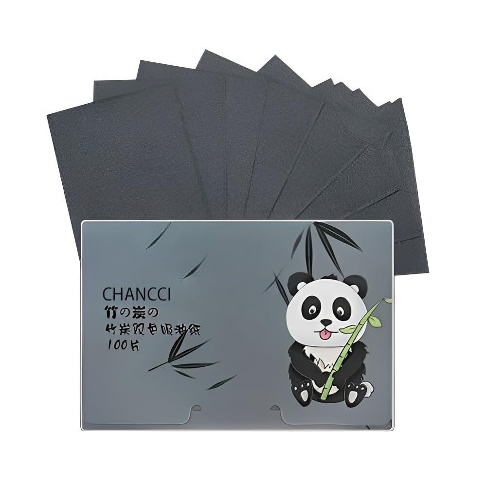 Natural Bamboo Charcoal & Green Tea Oil Absorbing Sheets - MGNLR Face Oil Blotting Paper for Shine Control | Perfect for Oily Skin, Makeup Touch-Ups & On-the-Go Use