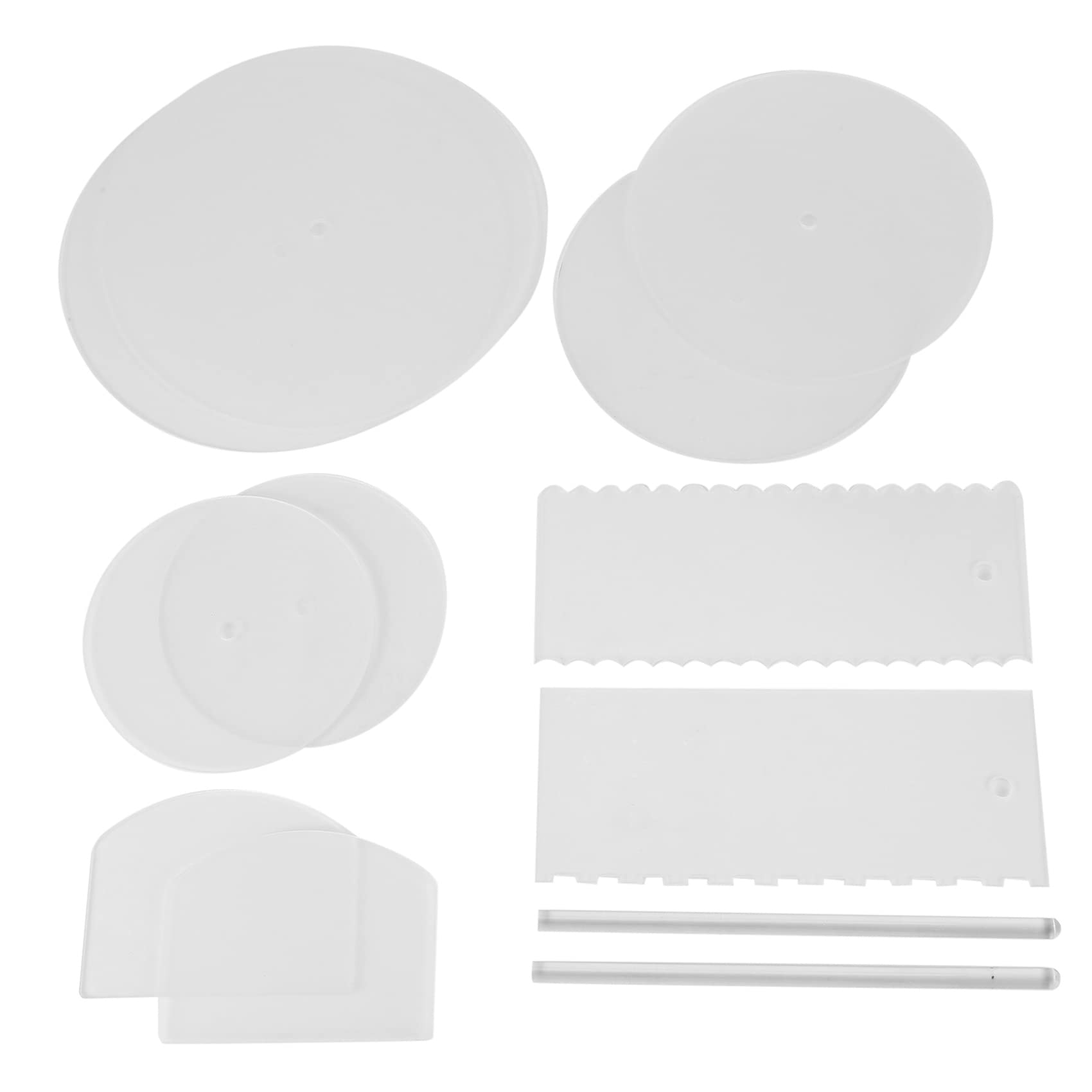 Aduoke Acrylic Round Cake Discs Set - Buttercream Tiered Cake Decorating Tools with Circle Base Boards & Acrylic Scraper | Perfect for Wedding Cakes, Birthday Cakes & Professional Baking