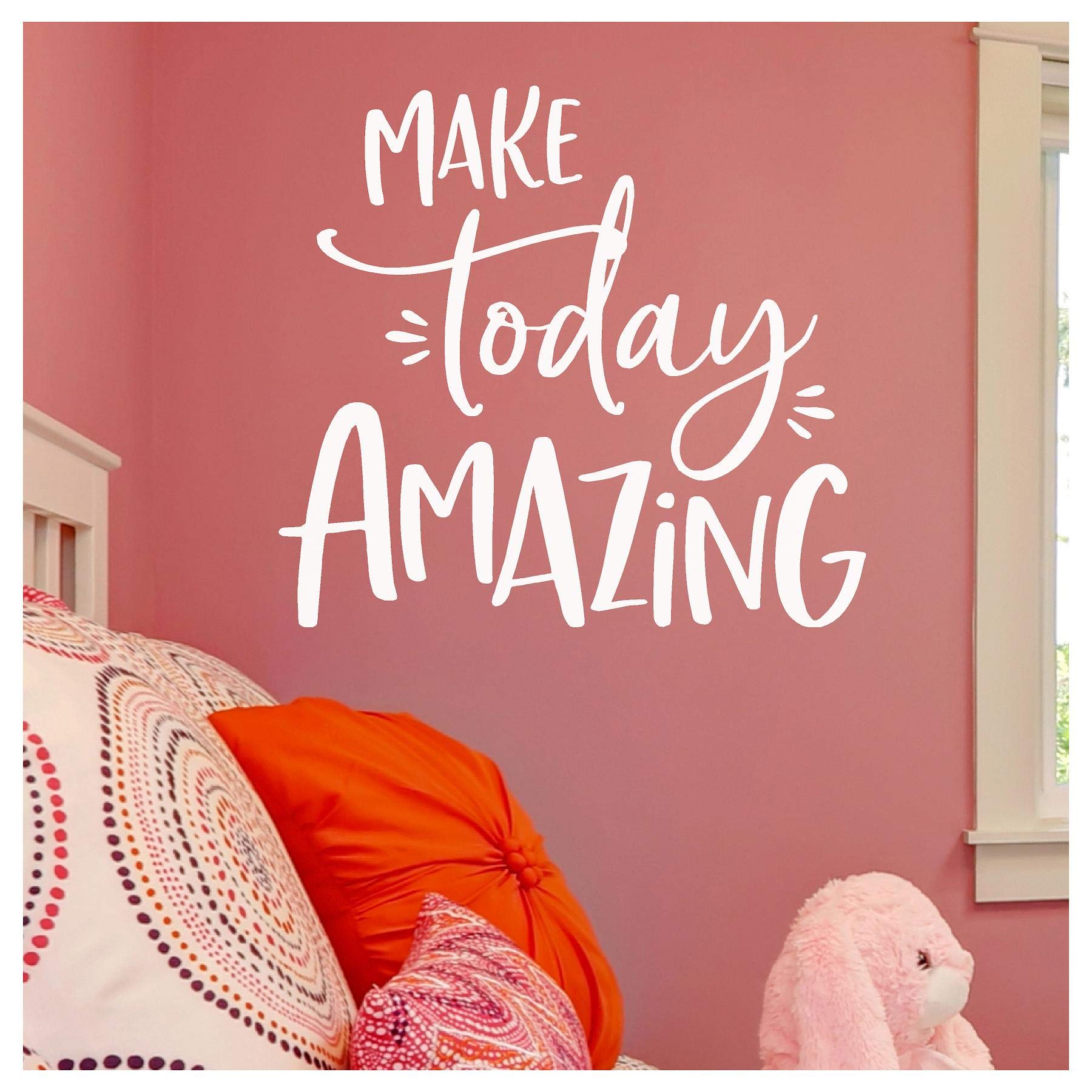 Motivational Vinyl Wall Decal Sticker - 'Make Today Amazing' Quote - 21.5