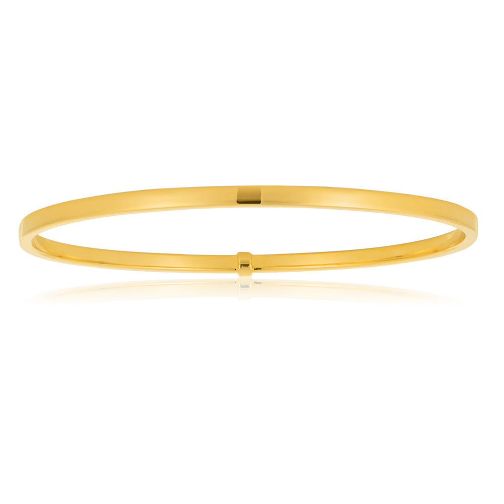 9ct Yellow Gold Bangle - 3mm Tube Bracelet, 65mm Diameter, Dainty Minimalist Jewelry for Women - Perfect for Everyday Wear, Gifts & Special Occasions