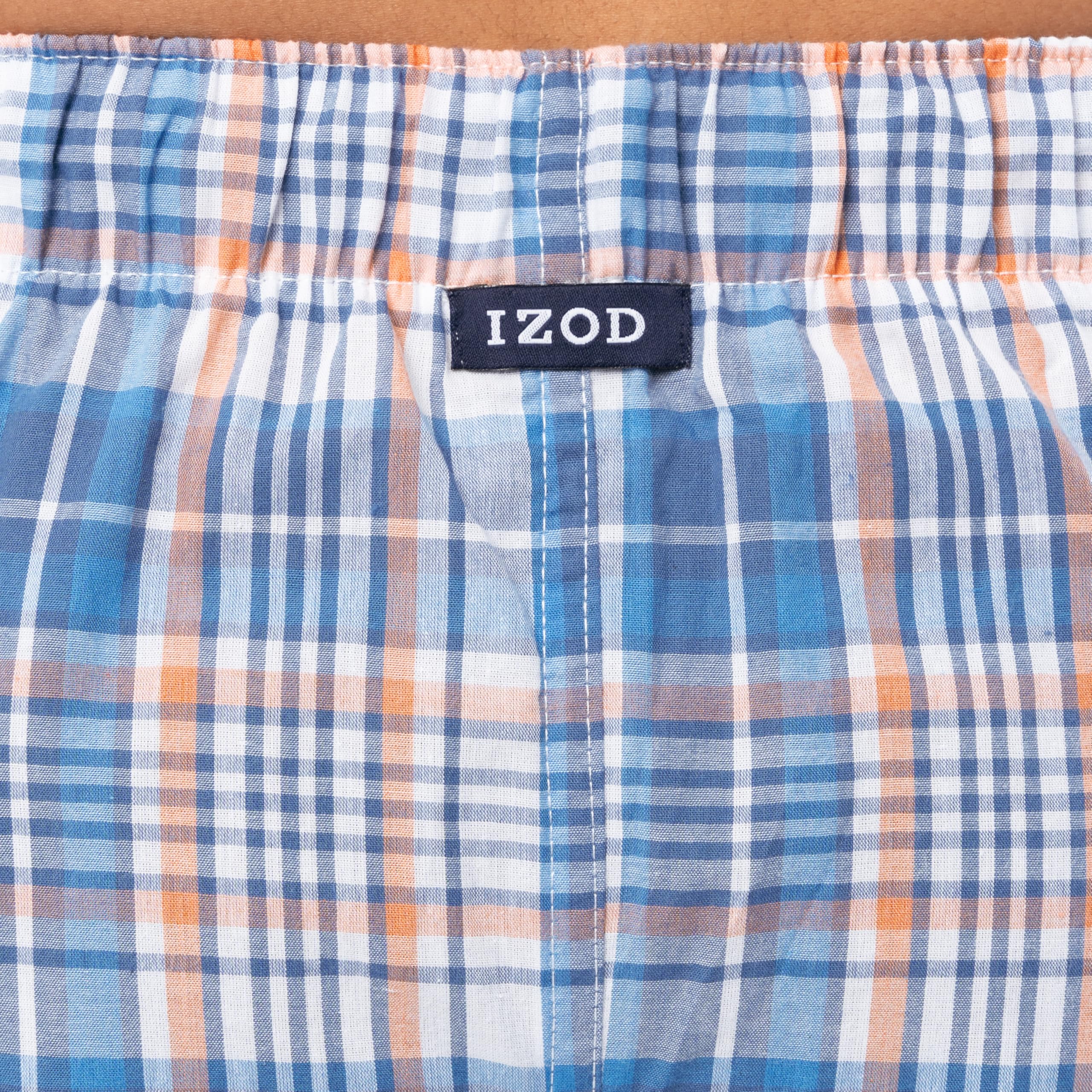 IZOD Men's Printed Poplin Relaxed Fit Drawstring Sleep Shorts - Comfortable Lounge Pajama Shorts for Summer Nightwear & Home Relaxation
