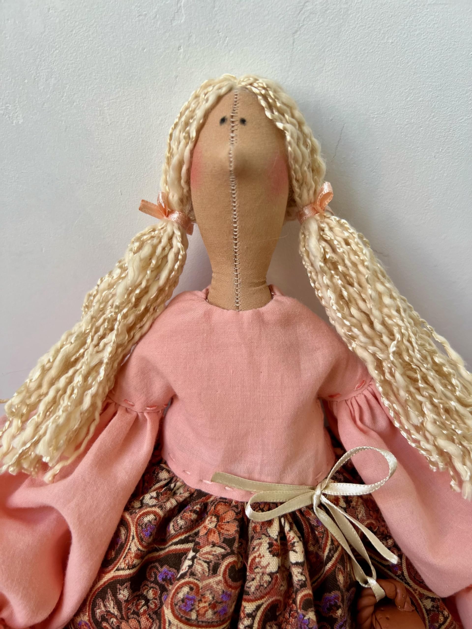 Handmade Boho Coffee Tilda Rag Doll - Cute Textile Kitchen Decor, Angel Home Accent, Unique Gift for Coffee Lovers & Mothers | Perfect for Farmhouse Kitchens, Coffee Shops & Nursery Decor