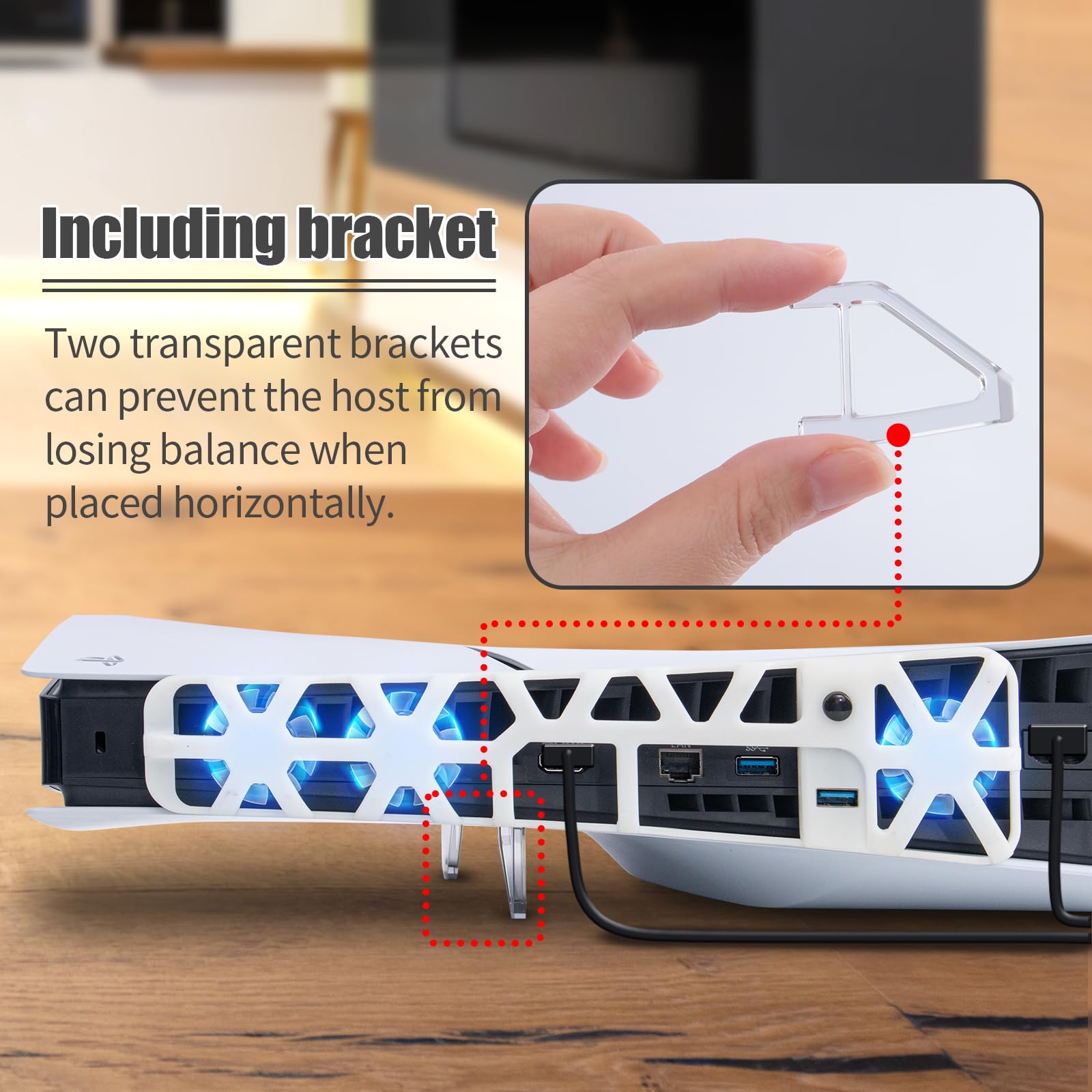 HEATFUN PS5 Slim Cooling Fan - Ultra Quiet Cooling System for PS5 Slim Disc & Digital Edition | White Gaming Accessories | Prevent Overheating for Extended Play Sessions