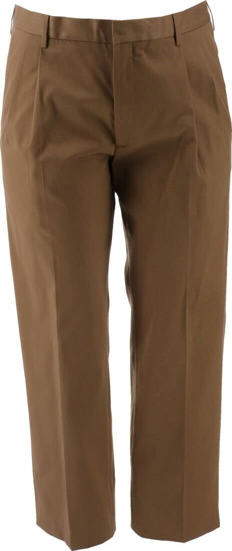 Men's Traditional Fit Pleated No-Iron Twill Dress Pants for Office, Business & Formal Occasions | Wrinkle-Resistant Comfort
