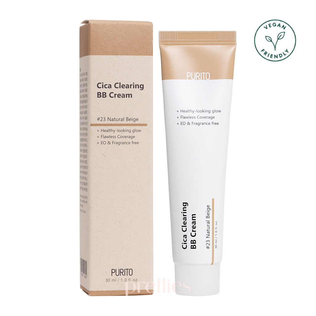 PURITO Cica Clearing BB Cream SPF 30 - #23 Natural Beige 30ml | Korean Skincare for Acne-Prone Skin | Daily Lightweight Coverage & Sun Protection