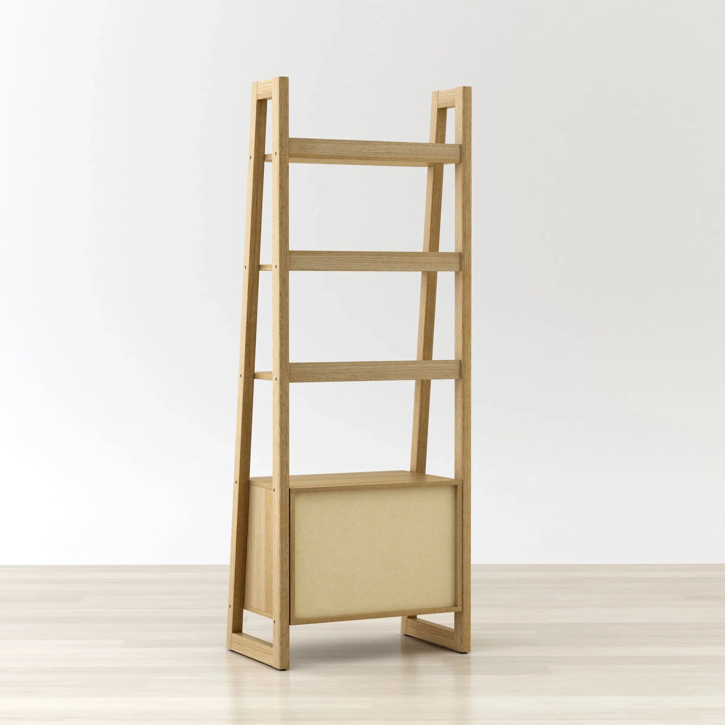Anderson Teak Kathy Ladder Shelf Bookcase - Solid Wood Storage Organizer for Living Room, Bedroom & Office | Modern Display Shelf for Books, Plants & Decor (Model LSK 026)