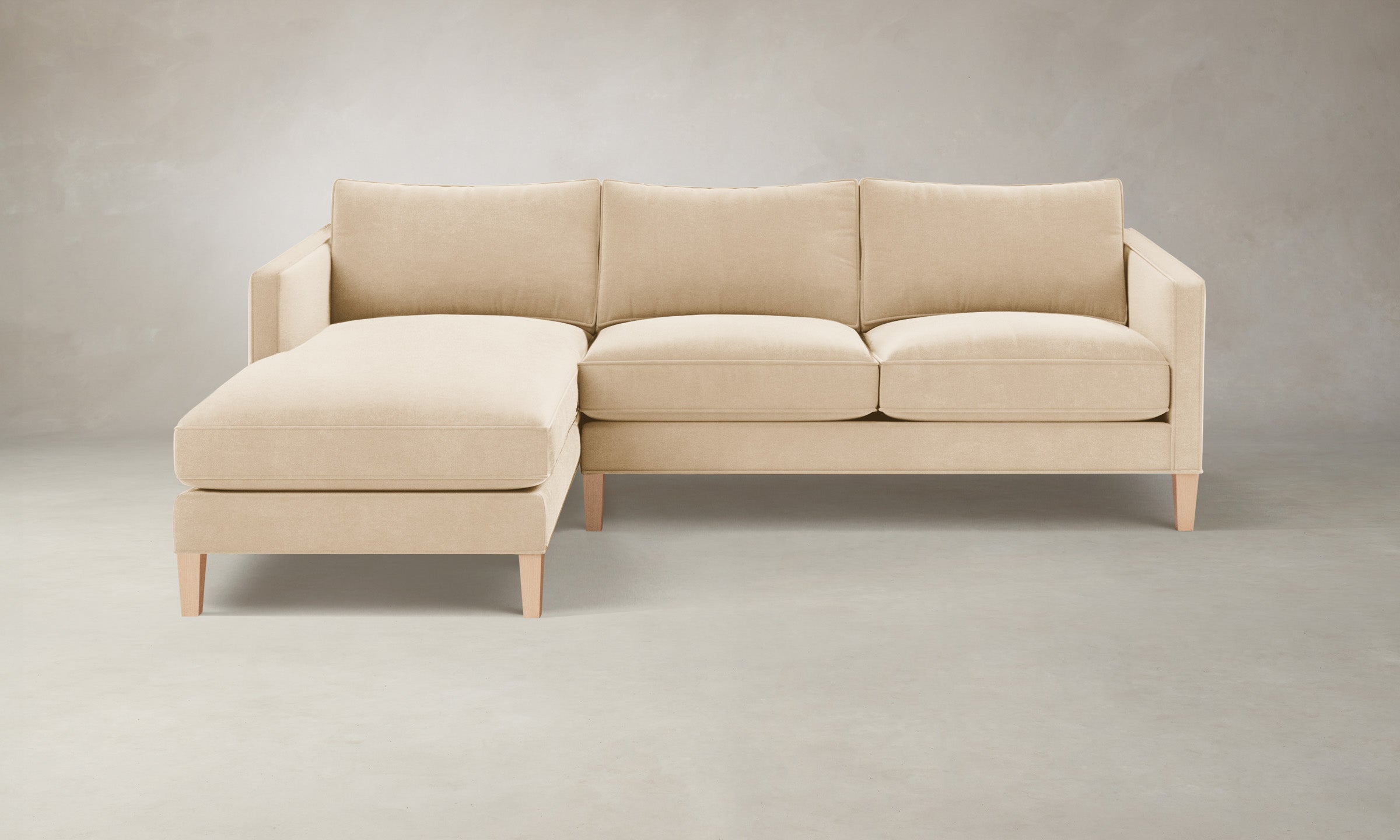 Crosby Sectional Sofa - Premium Performance Velvet Upholstery in Butter Yellow | Perfect for Living Room, Lounge & Family Room Comfort