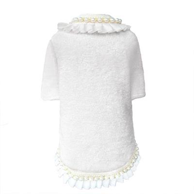 Dream Pearls Dog Sweater Ivory - Cozy Knit Winter Dog Sweater for Small Medium Large Dogs - Perfect for Cold Weather Walks & Indoor Comfort