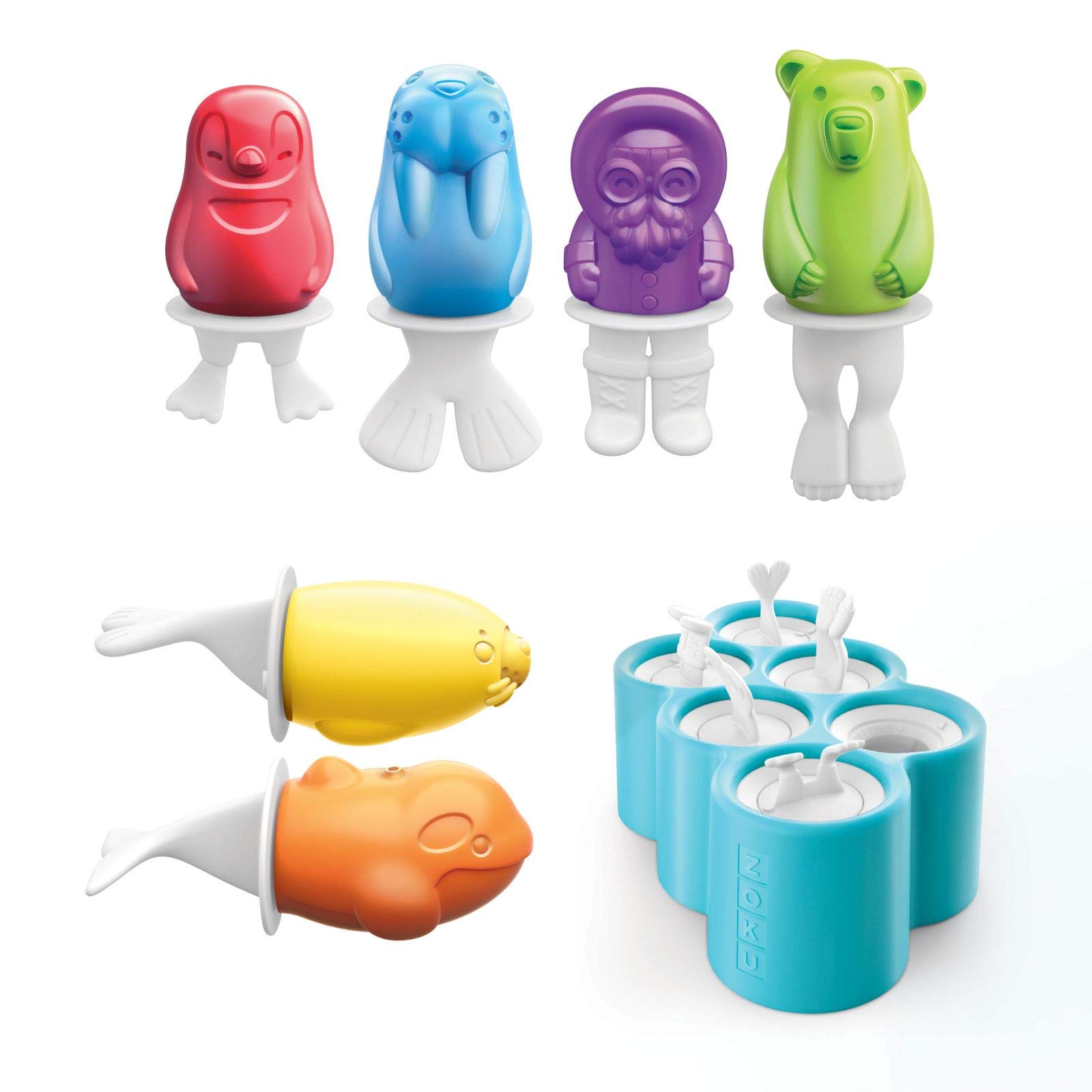 Zoku Polar Pop Molds - 5 Explorer-Themed Popsicle Molds in One Tray | BPA-Free, Easy Release | Perfect for Kids' Summer Treats & Party Snacks