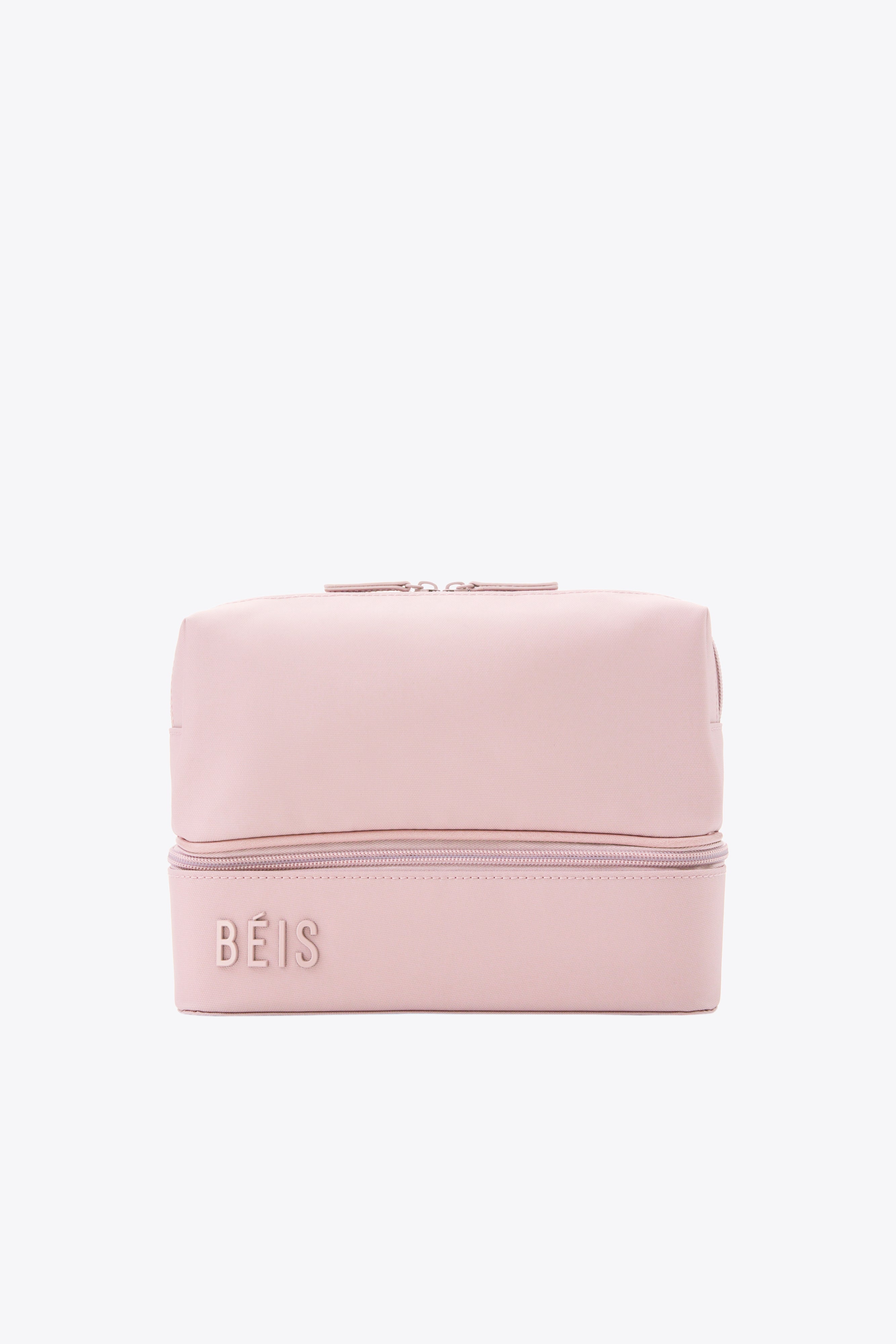 Elegant Atlas Pink Cosmetic Organizer - Travel Makeup Storage Case with Adjustable Compartments | Perfect for Vanity, Bathroom & On-the-Go Beauty Essentials