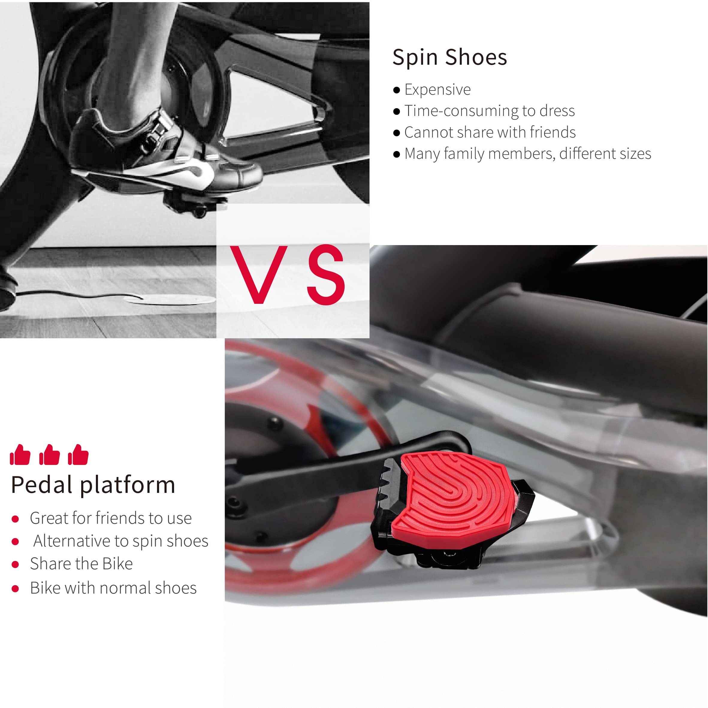 Peloton Bike Screen Swivel Mount - Compatible with Peloton OG Bike & Bike Plus, Adjustable Stand for Regular Shoes (Red) - Perfect for Home Gym Workouts & Cycling Classes