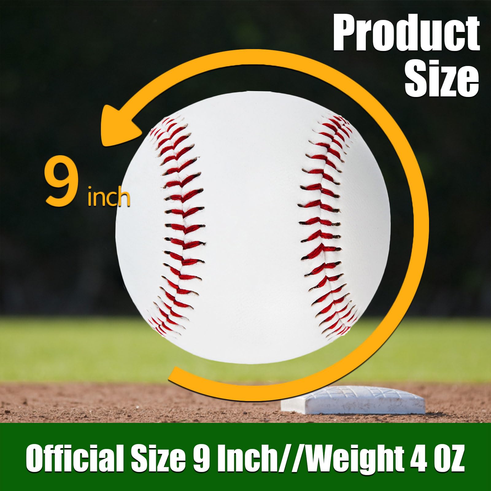 Official Size Baseballs - 12 Pack Blank Training Baseballs for Youth & Kids | Perfect for League Play, Pitching, Batting, Fielding, Autographs & Gifts | Great for Practice, Games & Sports Events