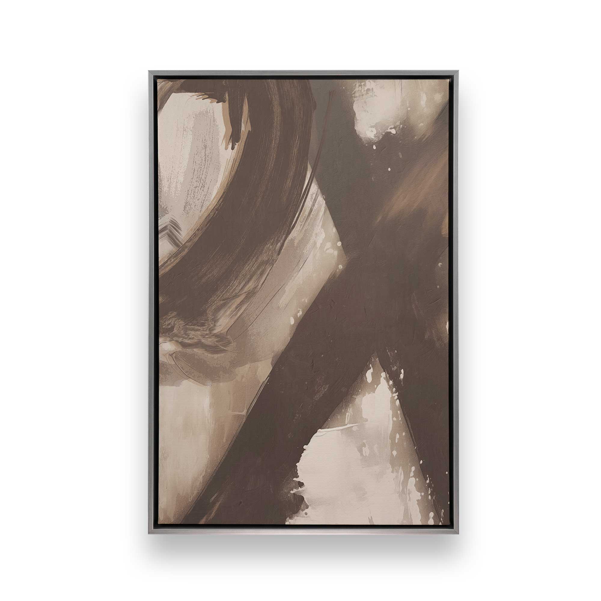 Abstract Sienna Swirl Canvas Wall Art - Set of 2 Modern Prints for Living Room, Bedroom & Office Decor