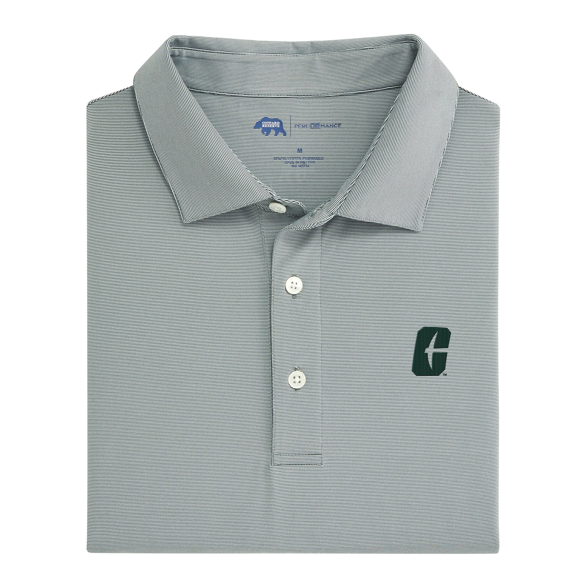 UNC Charlotte Performance Polo with Hairline Stripe - Moisture-Wicking Golf & Tennis Shirt for Men - Perfect for Sports, Casual Wear and Team Uniforms