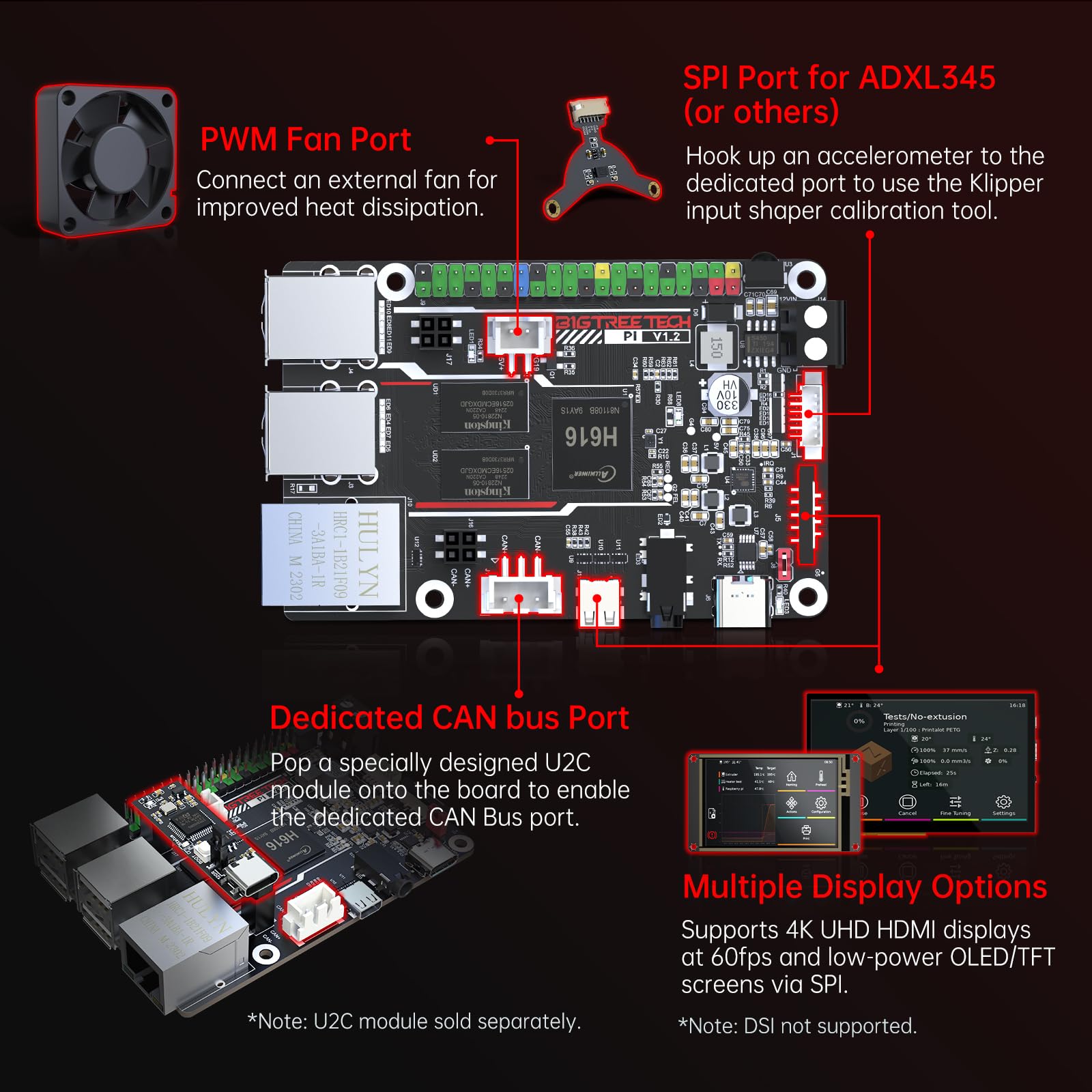 BIGTREETECH SKR Mini E3 V3.0 + BTT Pi V1.2 + TFT35 SPI V2.1 + SFS V2.0 Upgrade Kit for Ender-3, Ender-3 V2, Voron 2.4 - FDM 3D Printer Control Board with Klipper Firmware Support - Perfect for DIY 3D Printing Projects and Printer Upgrades