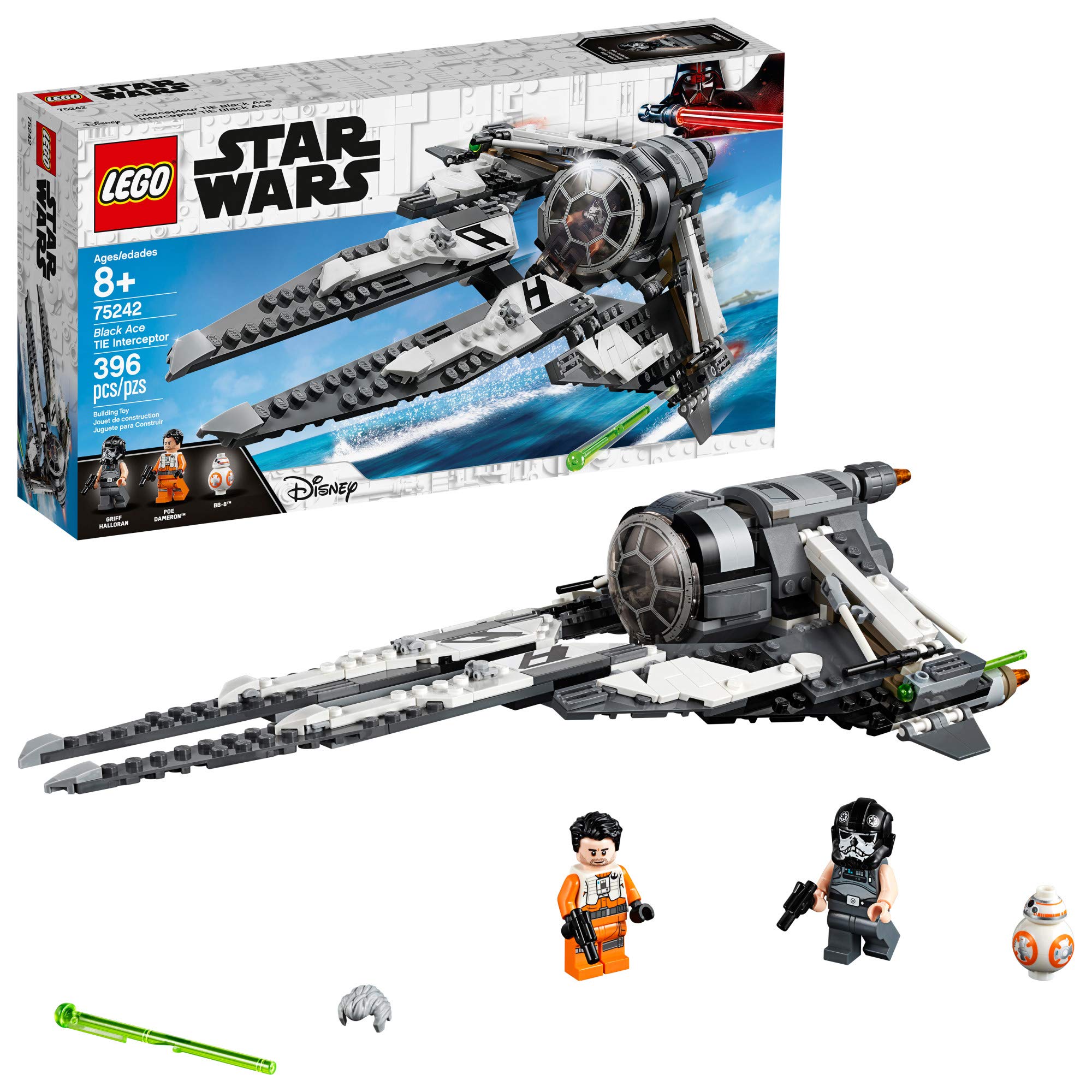 LEGO Star Wars Resistance Black Ace TIE Interceptor 75242 Building Kit - 396 Pieces for Kids & Adults - Perfect for Star Wars Fans, Collectors & Creative Play