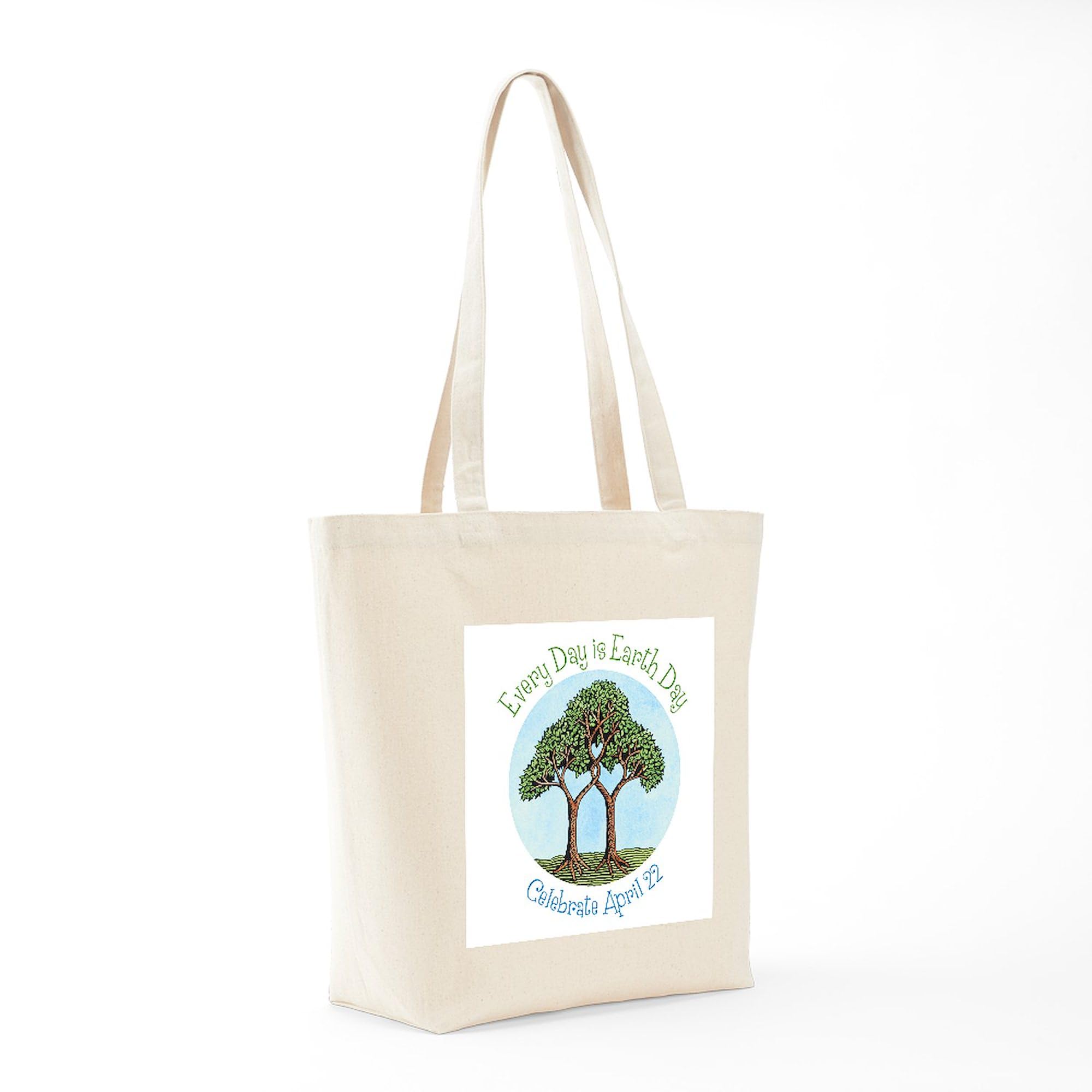 Eco-Friendly Earth Day Tree Canvas Tote Bag - Reusable Natural Shopping Bag for Groceries, Beach & Daily Use | Sustainable Cotton Carry All for Work, School & Travel