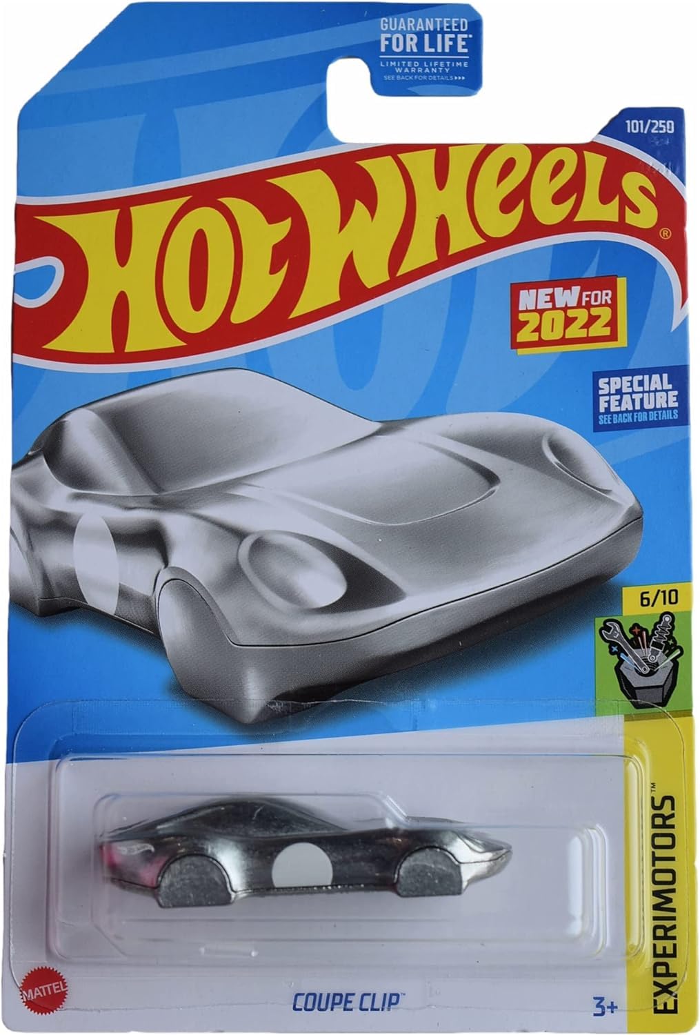 Hot Wheels Coupe Clip Die-Cast Car - Silver Experimotors 6/10 Collectible Toy for Kids & Adults | Perfect for Display, Play & Car Enthusiast Collections