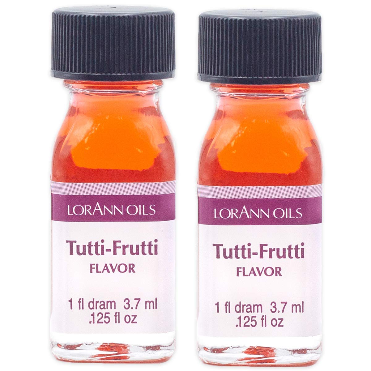 LorAnn Oils Super Strength Tutti Frutti Flavoring - 4X Stronger Than Extracts for Candy Making, Baking, Hard Candy & Flavor Oils - Natural & Bold Flavor (Pack of 2, 0.125 fl oz) - Perfect for DIY Treats, Desserts & Homemade Candies